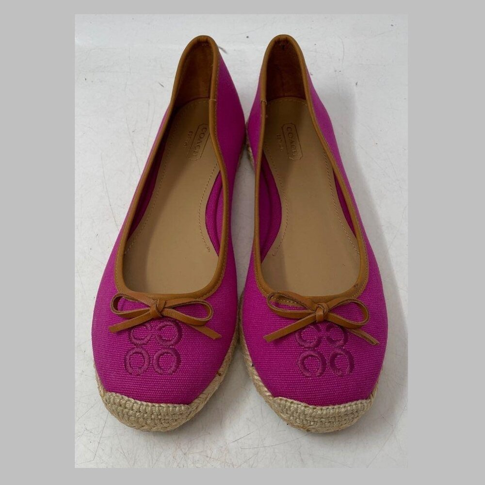 EUC Coach Darcelle Purple Fuchsia Round Toe Slip-On Espadrille Flats Size 9